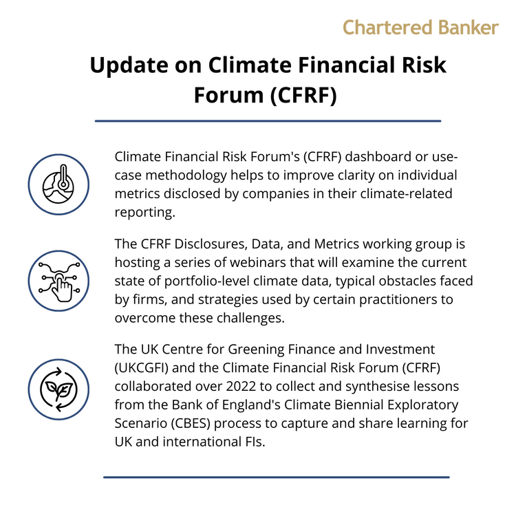 Update on Climate Financial Risk Forum (CFRF)  